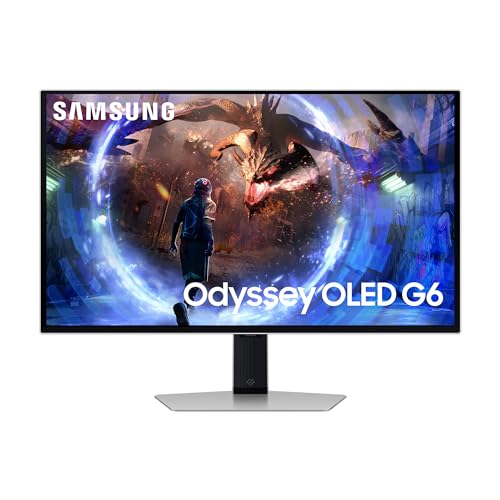 Samsung Odyssey G60SD OLED Gaming Monitor, 27 Zoll, Bildschirm mit OLED-Panel, 2.560 x 1.440 Pixel, Bildwiederholrate 360 Hz, Reaktionszeit 0,03 ms (G/G), AMD FreeSync Premium Pro, LS27DG600SUXEN