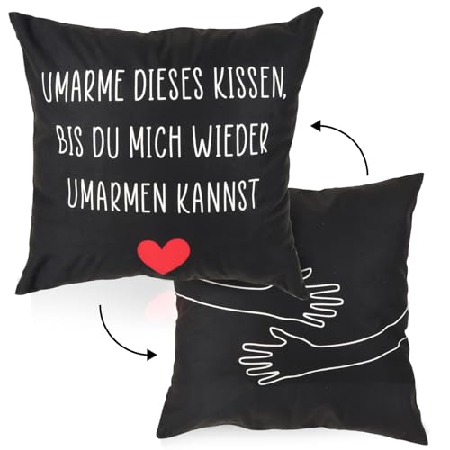 COLOFALLA 1 Stück Valentinstag Deko Valentinstag Kissenbezug Umarme Dieses Kissen Kissenbezug Lieblingsmensch Geschenk für Freundin Freund Ehepaar (A)