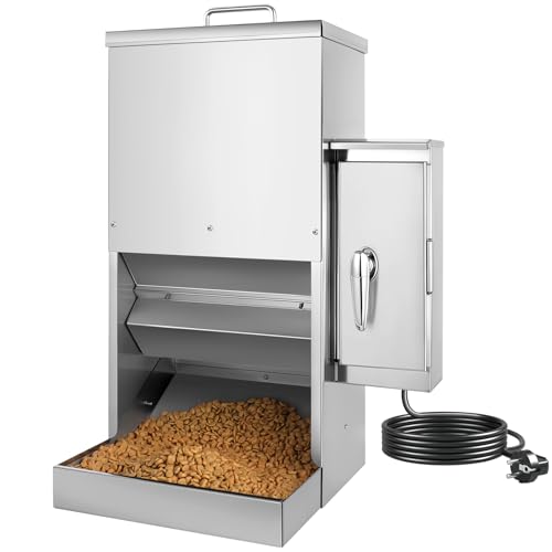 16L Großer Automatischer Hundefutterspender mit Timer, Edelstahl-Futterautomat mit Programmierbarem Fütterungsplan für Große Hunde oder Katzen