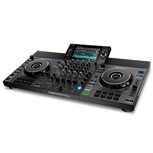 Denon DJ SC LIVE 4 - Standalone DJ-Controller, 4-Kanal Mixer, Amazon Music Streaming, WLAN, Lautsprecher, Serato DJ & Virtual DJ kompatibel