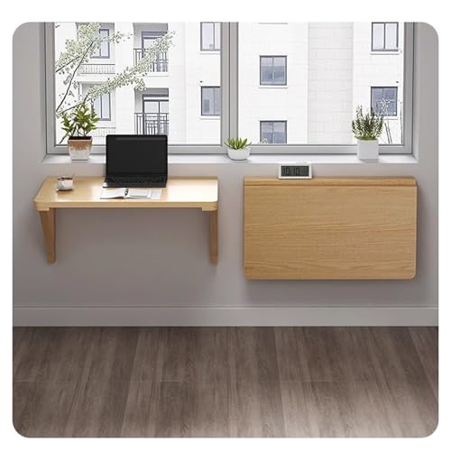 RAUMPA Klapptisch Wand, Kleiner Wandtisch 60x40 cm, Wandklapptisch Aus Massivholz, Platzsparender Schwimmender Drop-Leaf Schreibtisch für Arbeitszimmer Laptoptisch Esstisch