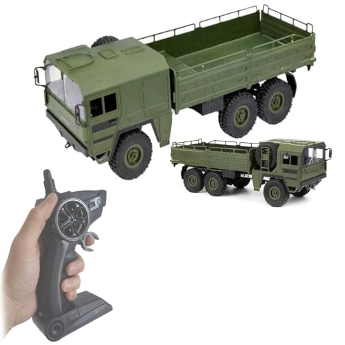OnundOn RC LKW Ferngesteuert 1:16 Fernbedienung Auto Modell Militär Spielzeug RC Army Truck 2,4G 6WD Q64 Simulation Transporter Ferngesteuerter LKW LASTWAGEN Grün