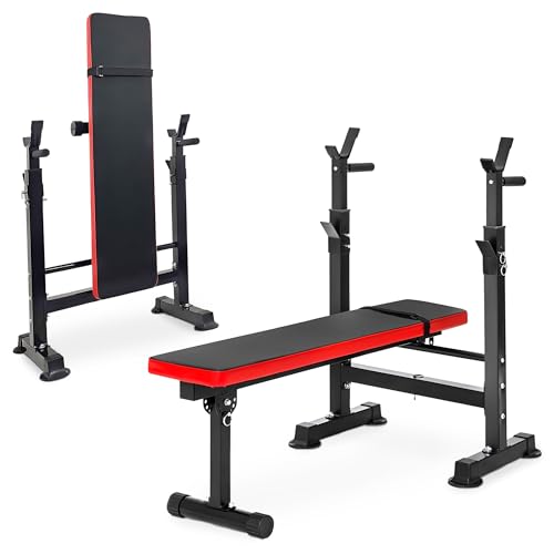 BalanceFrom RS 40 Verstellbare, zusammenklappbare Multifunktions-Workout-Station, verstellbare olympische Trainingsbank mit Kniebeugenständer, schwarz