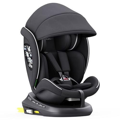 XOMAX 946i Kindersitz drehbar 360° mit ISOFIX, Liegefunktion I mitwachsend I 0-36 kg, 0-12 Jahre, Gruppe 0/1/2/3 I 5-Punkt-Gurt und 3-Punkt-Gurt I Bezug abnehmbar, waschbar I ECE R129