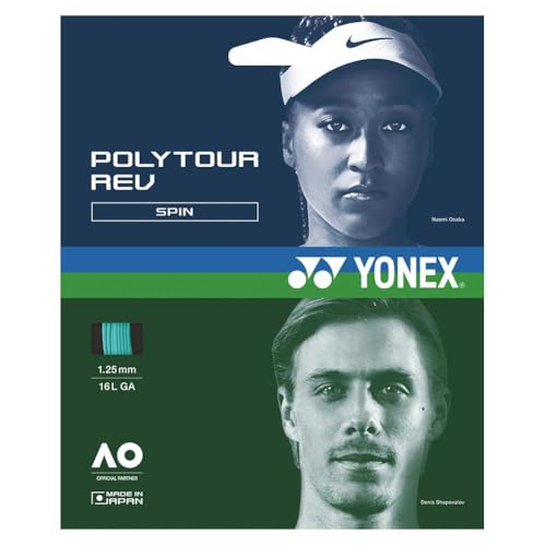 YONEX PolyTour REV Tennissaiten-Set (16L, Mint)