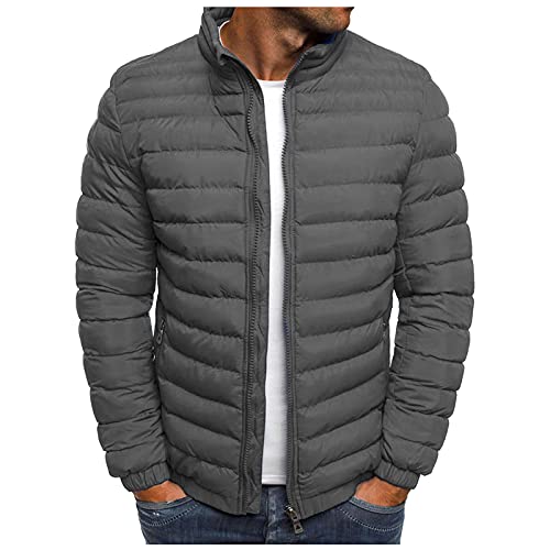 Herren Winterjacke Steppjacke ohne Kapuze Leichte Daunenjacke Wandern Übergangsjacke Autumn Winter Jacke Bequeme Softshelljacke Outdoor Jacken Puffer Herren-Jacken Einfarbig Baumwolle Bomberjacke Coat