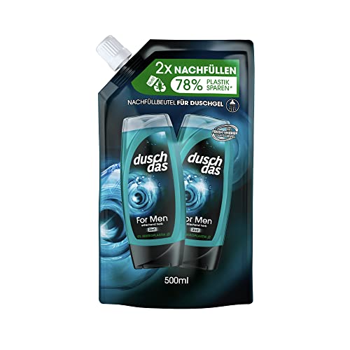Duschdas 3-in-1 Duschgel & Shampoo For Men Nachfüllbeutel Duschbad mit Fresh-Energy-Duftformel sorgt für einen erfrischenden Start in den Tag 500 ml 1 Stück