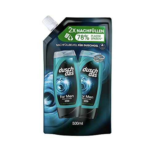 Duschdas 3-in-1 Duschgel & Shampoo For Men Nachfllbeutel Duschbad mit Fresh-Energy-Duftformel sorgt fr einen erfrischenden Start in den Tag 500 ml 1 Stck