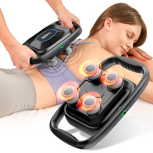 BOB AND BRAD TheraPanel 4-Kopf Massagepistole Deep Tissue mit austauschbarer Platte, 4X Schmerzlinderung, elektrischer massagegerät für Rücken-Schulter-Schmerzen, Geschenk für Frauen Männer