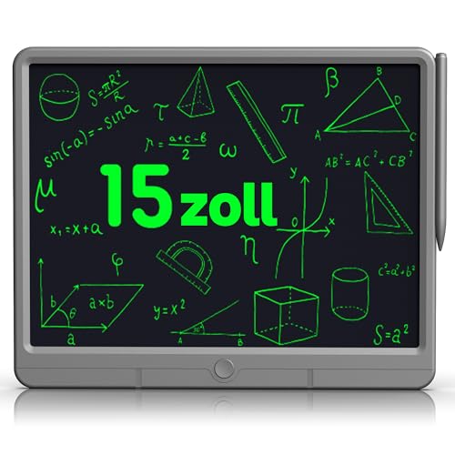 GIGART LCD Schreibtafel 15 Zoll, LCD Writing Tablet für Erwachsene und Kinder, Schreibtablett mit abschließbar löschen, Zeichentablett für Schul Familie Erwachsene Büro (Grau)
