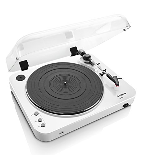 Lenco Plattenspieler L-85 mit USB Direct Encoding/Vorverstärker (USB-Eingang MMC Track Splitting Riemenantrieb halbautomatisch abnehmbare Staubschutzhaube) in 6 Farben erhältlich