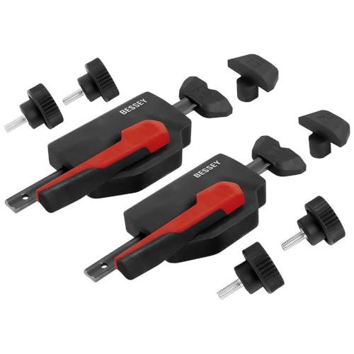 BESSEY Waagrechtniederzugspanner WNS-SET-MFT, für Multifunktionstische, schnelle Fixierung, kein abheben von der Tischplatte, 20 mm Durchmesser, Gewicht 0,81 Kg