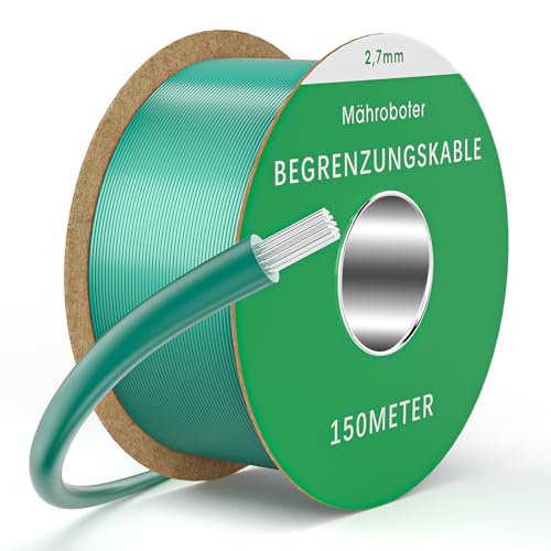 Gaethra 150m Begrenzungskabel für Mähroboter, Universal Begrenzungsdraht aus verzinntem Kupfer, Kompatibel mit Mehrere Rasenmähroboter, Rasenroboter Zubehö, Durchmesser 2.7mm