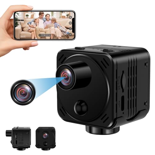 CYI Mini WLAN Kamera, Mini-Kamera Live übertragung Handy 4K, Kleine Kamara für Wohnung 15 Std, Mini Videokamera mit Nachtsicht, PIR und 120° Weitwinkel Geeignet für Büros, Wohnungen, Lagerhallen etc.