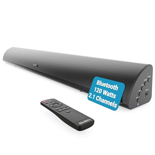 MAJORITY Snowdon Soundbar für TV Geräte | Soundbar Bluetooth | 120W 2.1 TV Lautsprecher für Fernseher | TV Soundbar mit Intergriertem Subwoofer | Soundsystem für Fernseher | 81CM Sound Bar (Schwarz)