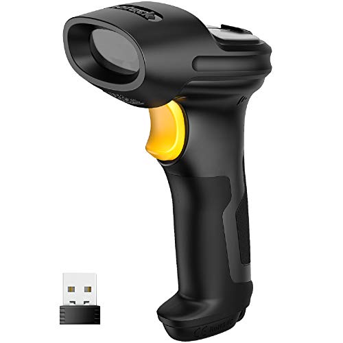 Inateck Wireless Barcode Scanner 2.4 GHz, 35 m Reichweite, Automatisches schnelles und präzises Scannen, 180 Tage Standby-Zeit, BCST-60 Schwarz