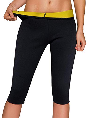 Martiount Damen Schwitzhose Zum Abnehmen Sauna Effekt Sporthose Hohe Taille Weight ​Loss Leggings für Frauen Neopren Training Schlank Hot Yoga Bauchkontrolle Workout Capri S