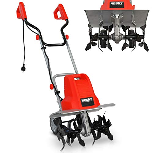 HECHT Elektro Bodenhacke für effektive Bodenbearbeitung – 1500 Watt – 24 Messer – elektrische Gartenfräse – Gartenhacke – Kultivator – zum umgraben und lockern vom Boden für perfekte Pflanzen (Rot)