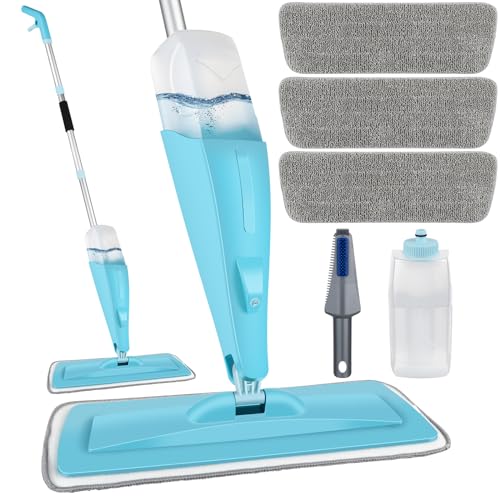 Homgif Bodenwischer mit Sprühfunktion 550ML Sprühwischer, Wischmopp mit Sprühfunktion Spray Mop, Home Küche Wischer Bodenreinigung (Blau, 550ML)