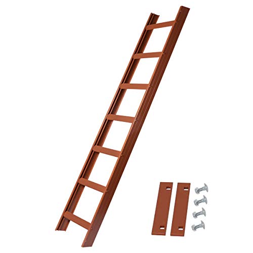 Alu Dachleiter Set Rot, 5,88 m mit Dachhaken (gerade auf Holzbohlen) inklusive Auflageschutz und Aushebesicherung, Made in Germany, DEKRA geprüft