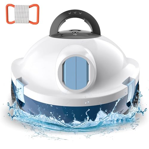 INSE Y10 Poolroboter Akku Poolsauger,Starke Saugkraft,90 Minuten Leistungsstarke Reinigung, Automatische Parken, LED-Anzeigen, Kabellos Poolreiniger für Aufstell/Einbauschwimmbecken bis 100m²