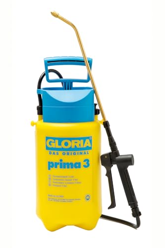 GLORIA Drucksprüher prima 3 | Gartenspritze | Sprühgerät für den Pflanzenschutz | 3 L Füllinhalt | Verstellbare Messingdüse | kompakt für den kleinen Garten