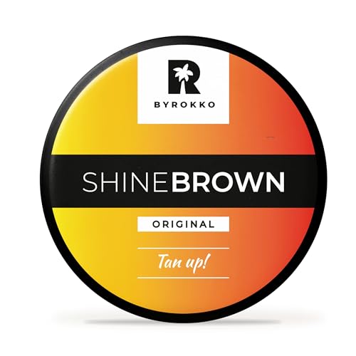 BYROKKO Shine Brown Bräunungsbeschleuniger Sonnencreme (210 ml), Bräunungscreme Wirksam in Solarium und im Freien, Erzielen Sie eine natürliche Bräune mit natürlichen Inhaltsstoffen