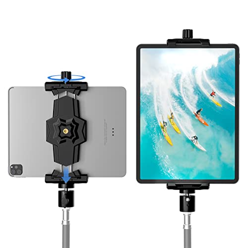 KDD iPad Halterung Adapter für Stativ, Tablet Halterung für Stativ mit Kugelkopf, Tablet Halterung Stativ 360°Drehbar, iPad Stativhalterung für iPad Pro 12.9 Air Mini 3 4 Galaxy Tab Surface Pro 8