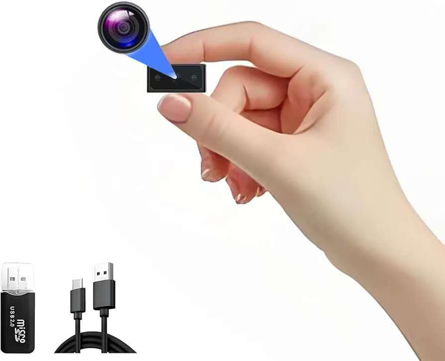 Mini-Surveillance-Kamera im kleinen Format - Innen- und Außenüberwachungskamera - High Definition (HD) 1080p - ohne WLAN - kompatibel mit 512 GB - Bewegungserkennung - Nachtsicht - Gravitationssensor
