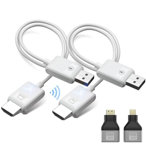 HDMI Wireless Transmitter and Receiver, Wireless Extender zum Streamen von Video und Audio vom Laptop/PC/Kamera zum Monitor/Projektor/TV, 2,4 G/5 G HDMI-Funkübertragung, Plug& Play (30m)