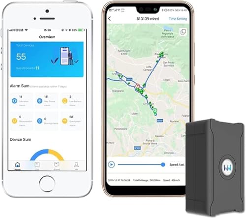 GPS Tracker Auto, with Magnetic Smart GPS Transmitter, 6000 Mah Akku, Sofort Aktualisiert in 10 Sekunden, with App Subscription Required.