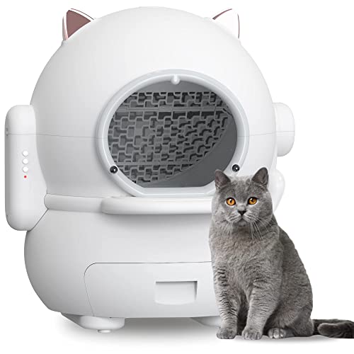 Selbstreinigende Katzentoilette groß Elektrischer Intelligente Sicherheit mit einem klick Automatisches katzenklo Geruchsbeseitigung Sterilisation mit Matte für Mehrere Katzen
