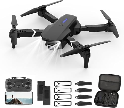 Drohne mit Kamera HD 4K,RC Faltbare FPV WiFi Live Ãœbertragung Drohne für Kinder Anfänger,2 Akku Lange Flugzeit,Headless Modus,Flugbahnflug,Hindernisvermeidung,One Key Start/Landen,Headless Modus-A4