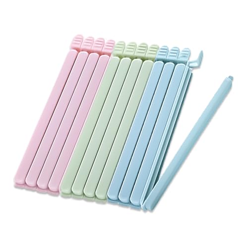 DYOUen 20cm 12 Stück Verschlussclips Beutel Verschlussklammern Groß Beutelverschlussclips für Küche Lebensmittel, Essen, Sandwich, Snacks, Kaffee Beutel (12)