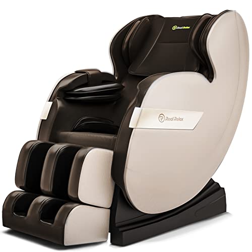 Real Relax Massagesessel Ganzkörpermassage mit Wärmefunktion Bluetooth für Hause und Büro Favor-03 Plus Braun