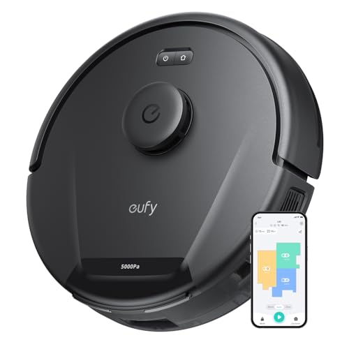 eufy L60 Saugroboter, Ultra Starke 5.000Pa Saugkraft, Staubsauger Roboter mit iPath Laser-Navigation, für gründliche Bodenreinigung, App-Steuerung, ideal für Haare, Teppiche, Hartböden