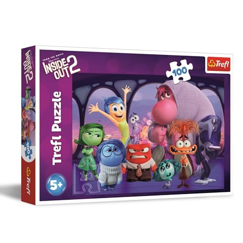 Trefl - Inside Out 2, Alles Steht Kopf - Puzzle 100 Teile - Buntes Puzzle mit Helden der Fernsehserie, Kreative Unterhaltung, Spiel für Kinder ab 5 Jahren