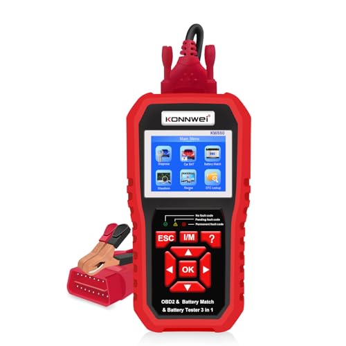 KONNWEI KW880 OBD2 Diagnosegerät Auto,12V Autobatterietester, Passende Autobatterien,3-in-1-OBD2 Diagnose Tool,Fehlerauslesegerät mit Alle OBDII Funktionen,OBD2 KFZ Diagnosegerät für Alle Fahrzeuge
