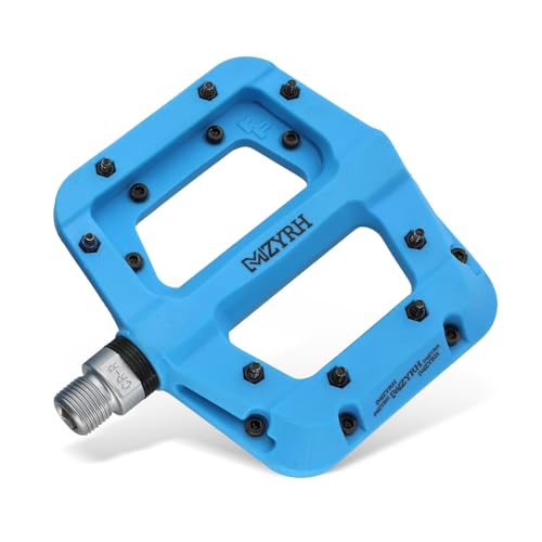 MZYRH Mountainbike-Pedale, 3 Lager rutschfeste leichte Nylon-Fahrrad-Plattform-Pedale für BMX MTB (Blau)