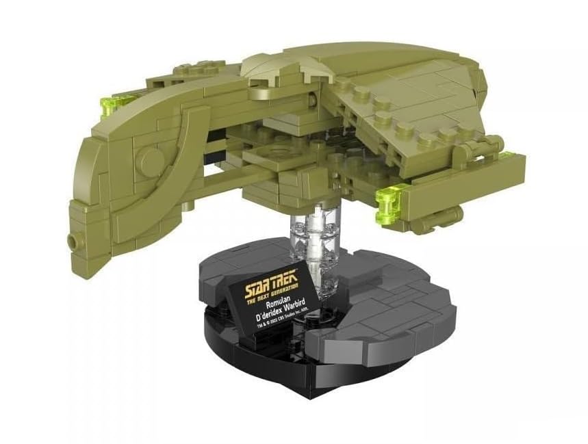 BlueBrixx Pro - Star Trek Romulan D'deridex Warbird - Mini-Modell-Bausatz für Erwachsene und Kinder, 266 Klemmbausteine, Offiziell lizenziert, Ausstellungsständer inklusive, 104559
