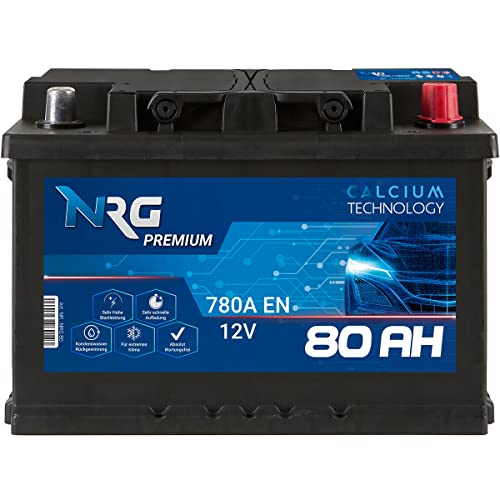 NRG Premium Autobatterie 12V 80Ah 780A/EN Batterie ersetzt 70AH 72AH 74AH 75AH 76AH 77AH