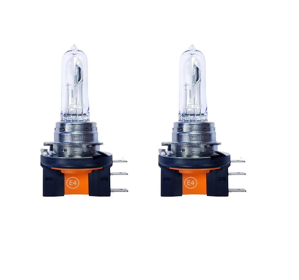 BLUETECH 2 Stück H15 Tagfahrlicht Fernlicht PGJ23t-1 55/15W 12V Halogenlampe DUOSET mit STVO Zulassung und langer Lebensdauer. WSP
