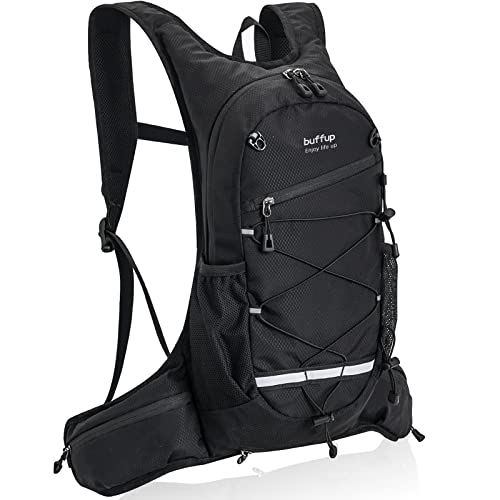 buffup®fahrradrucksack wasserdicht,trinkrucksack fahrrad,wanderrucksack klein,mtb rucksack,15L (Schwarz)