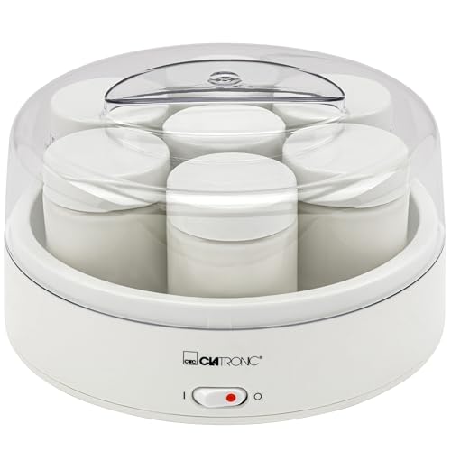 Clatronic® Joghurtbereiter | Joghurt selber machen | inkl. 7 Gläser mit Schraubdeckel | einfache Zubereitung | Joghurt Maker für bis zu 1,1 Liter Joghurt | Joghurtmaschine | Yogurt Maker | JM 3344
