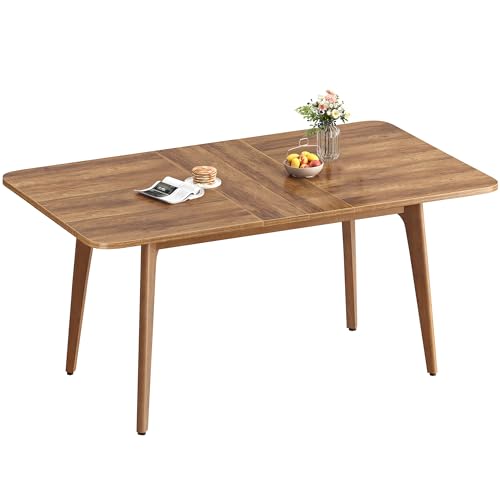 VASAGLE Esstisch, Esszimmertisch, Küchentisch, ausziehbare Tischplatte, 120 kg belastbar, für Esszimmer, Büro, Arbeitszimmer, Schlichtes Design, honigbraun KDT090K01