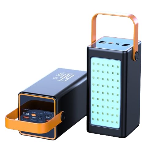 Laptop-Powerbank/Camping-Lampen-Powerbank, 66 W, Schnellladung, 120.000 mAh, große Kapazität, Mobile Stromversorgung (120.000 mA/Schwarz [Schnellladung])