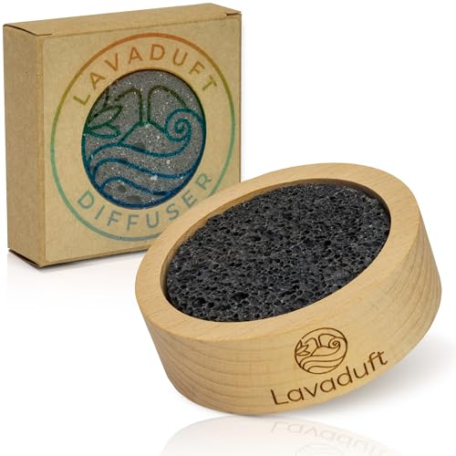 LAVADUFT® Diffuser Natürlicher Lavastein für ätherische Öle - Aromatherapie Diffusor für Schlafzimmer, Wohnzimmer, Bad, Büro, Auto