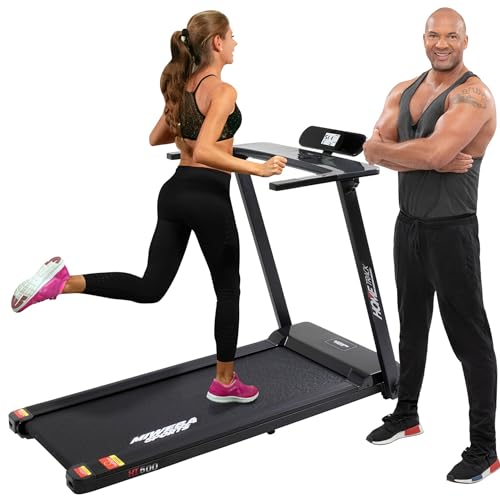 Miweba Sports elektrisches Laufband HT500 | 3 PS - 14 Km/h - Traglast 120.0 Kg - Klappbar - Große Lauffläche - LCD-Display - 12 Programme - Elektro-Laufband - Fitnessgeräte für Zuhause - Fitness