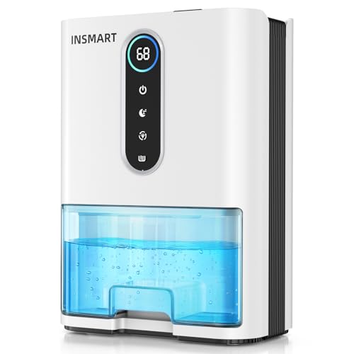 INSMART Luftentfeuchter Elektrisch, 2000 ML Tragbarer Raumentfeuchter für Zuhause, home, 7-farbiges LED-Licht Luftentfeuchter Keller, Gegen Feuchtigkeit und Luftreinigung