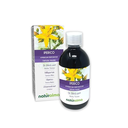 Johanneskraut (Hypericum perforatum) Kraut mit Blüten Alkoholfreier Urtinktur Naturalma - Flüssig-Extrakt Tropfen 500 ml - Nahrungsergänzungsmittel - Veganer